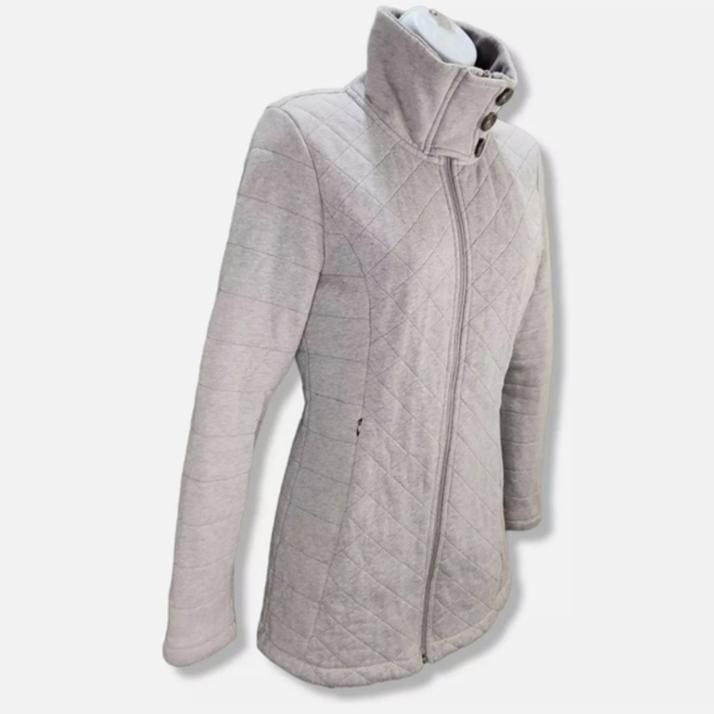 The North Face Jacket‎ Caroluna Small Gray Quilted Fleece Button Neck - Picture 4 of 13